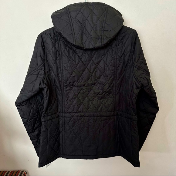 NWTs Barbour Womens Millfire Quilted Hooded Jacket. Black/Tartan. Size 4 - Picture 5 of 11